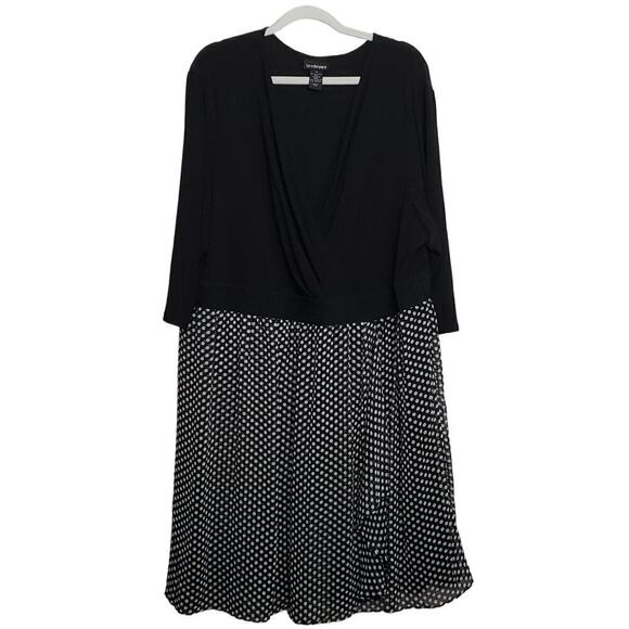 Lane Bryant Size 28 Midi Dress Polka Dot Wrap Ruffle - Picture 2 of 8